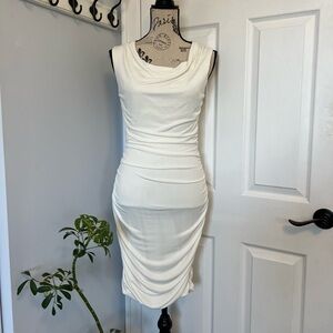 Valerie Bertinelli White Sleeveless Midi Dress